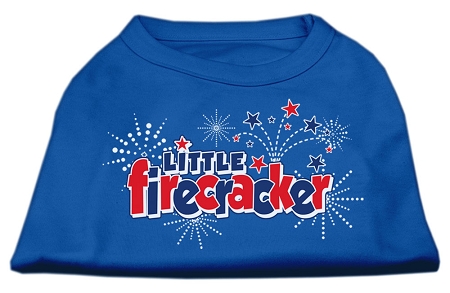 Little Firecracker Screen Print Shirts Blue XS